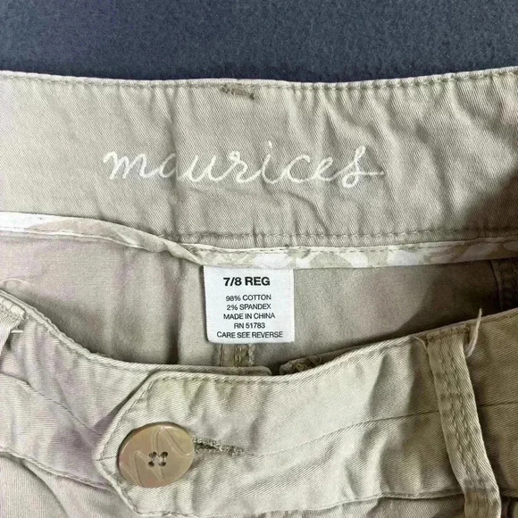 Maurices Wide leg Pants Womens 7/8 Reg stretch comfy casual Tan 0542 - Picture 2 of 8